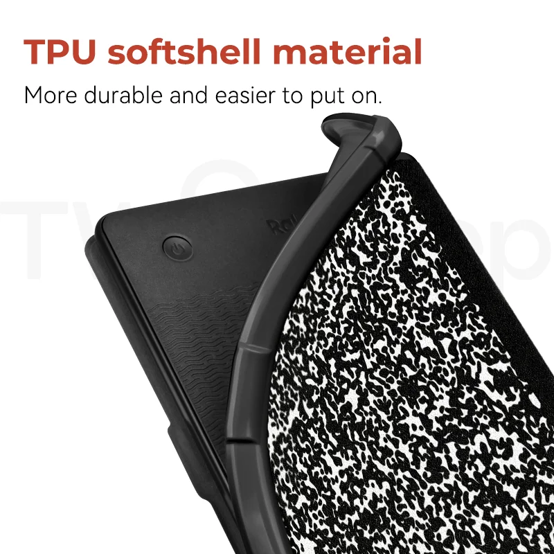 Twosheep 6-inch Case for Kobo Clara BW Clara Colour Clara 2E TPU Magnetic Flip Auto Wake Sleep TPU soft Cover Composition Book