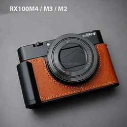 Genuine Real Leather Camera Bag Protect Case Cover Base with Grip For Sony RX100M7/M6/M5A/M4/M3/M2 RX100M6 RX100M5A RX100