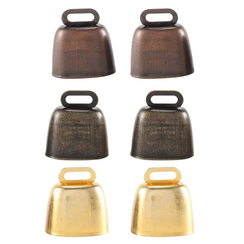 

FSTE-6 штук: Маленькие латунные колокольчики для выпаса скота (коров, лошадей, овец), ретро-колокольчики для выпаса, медные (зеленая бронза, красная бронза, золото)