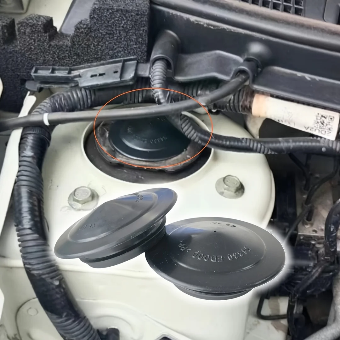 2 Stück Stoßdämpfer-Abdeckkappen, Druckentlastungsabdeckung, Staubschutz für Nissan Tiida Vorderradaufhängung Federbeinlager, Staubdichte Abdeckkappe – Detail 2