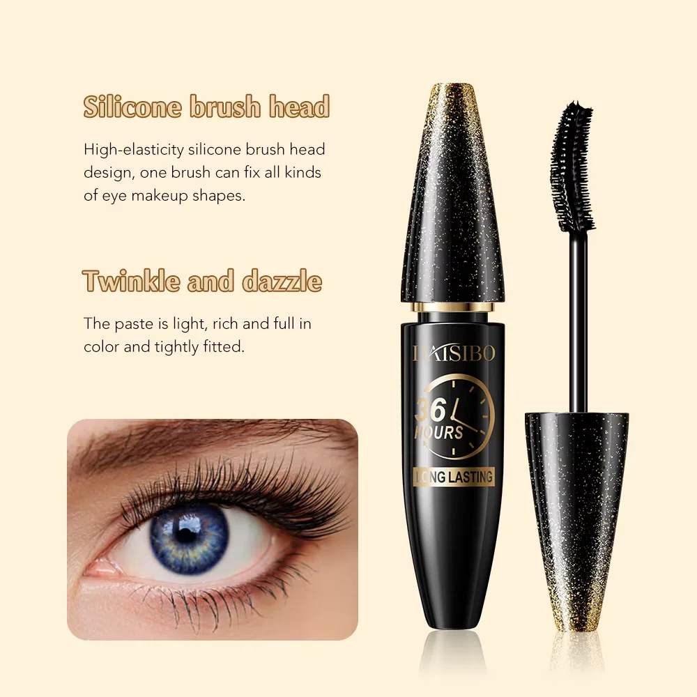 มาสคาร่ากันน้ำ 4D สีดำ ช่วยให้ขนตายาวขึ้น หนาขึ้น ด้วยเส้นใยไหม สำหรับแต่งหน้าผู้หญิง ใช้เป็นเครื่องสำอางสำหรับดวงตา เหมาะสำหรับเป็นของขวัญ