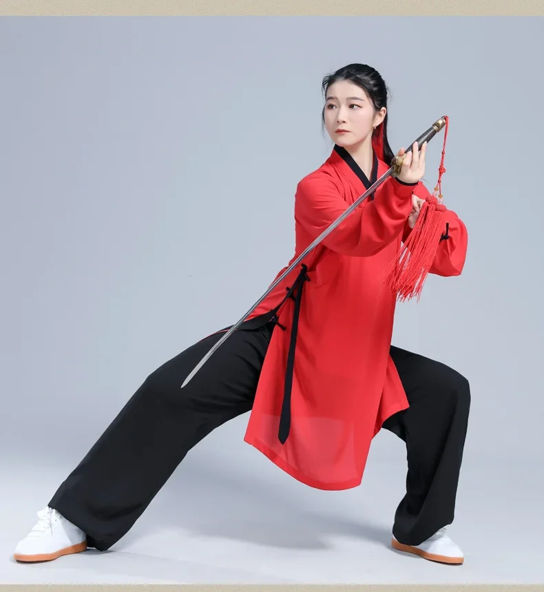 

Одежда Tai Chi, одежда Wushu, платье кунг-фу, женское дышащее платье с длинным рукавом, новый стиль 2024