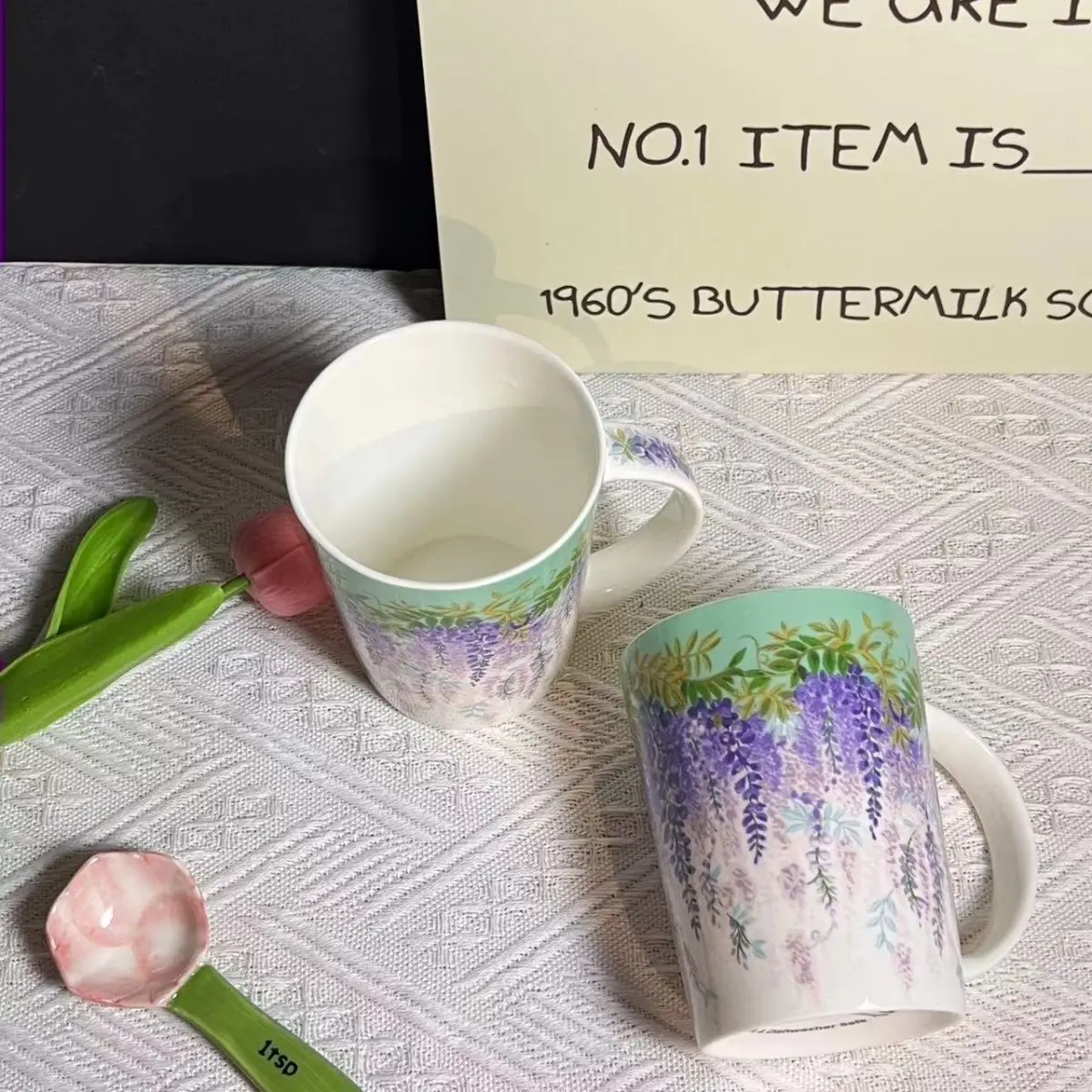 Ultra-thin Style Mugs, Ultra-light Coffee Cups, The Flower Sea Series with High Aesthetic Quality and Exquisite Design.