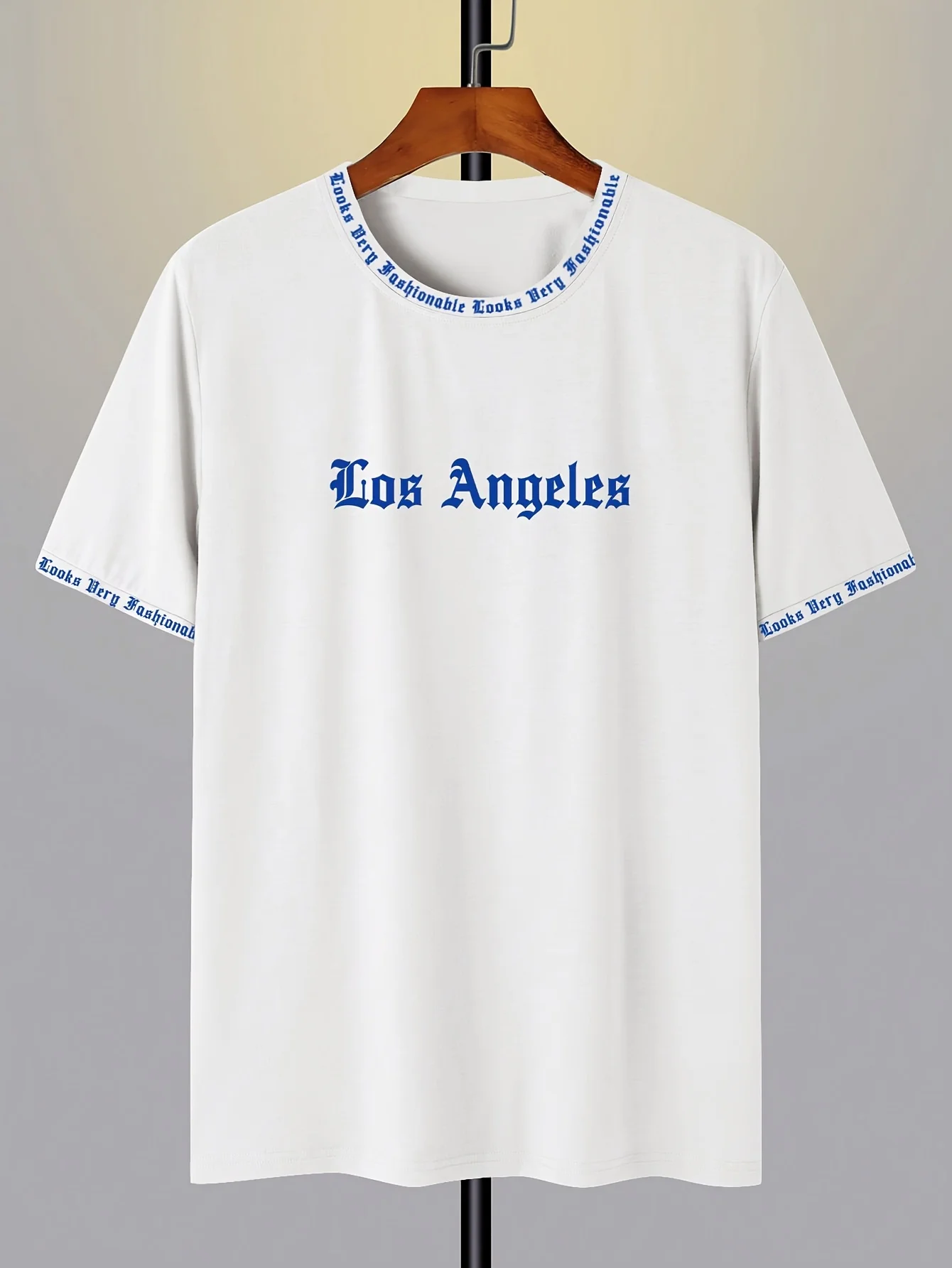 The 2025 summer new men's T-shirt 3D letter print casual loose solid-color basic coat with American style image 5
