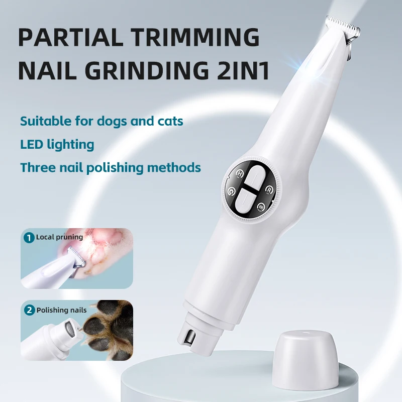 New Dog Claw Trimmer, LED Light Fully Waterproof Pet Hair Trimmer, LED Display Dog Trimmer