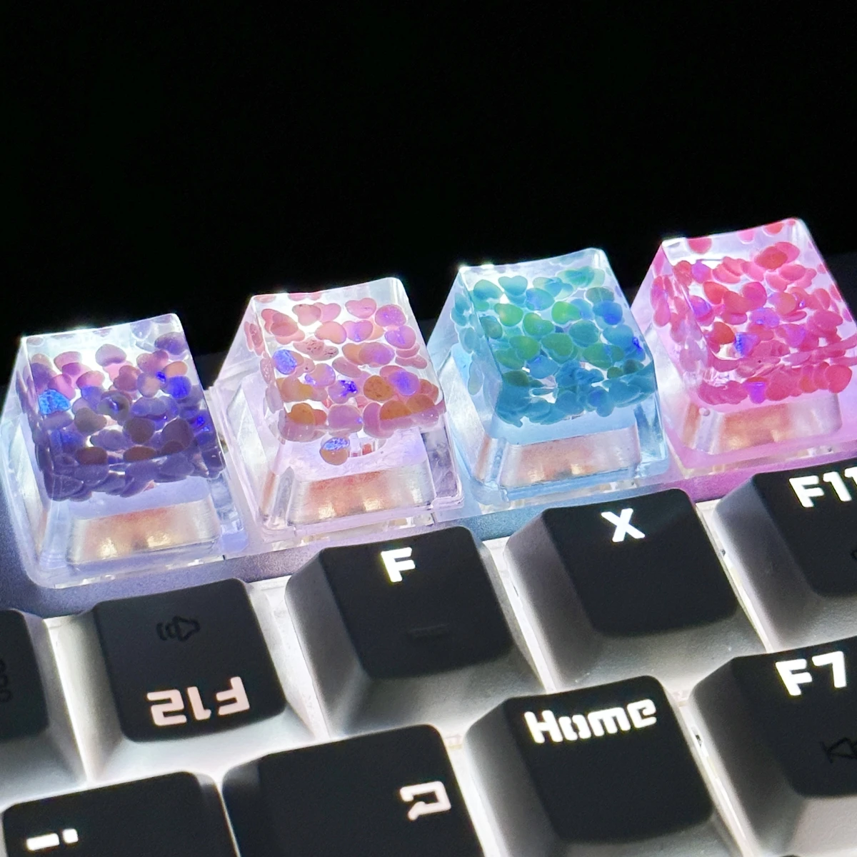 4Pcs Epoxy Resin Mechanical Keyboard Keycap Kawaii Cute Key Caps Accessories