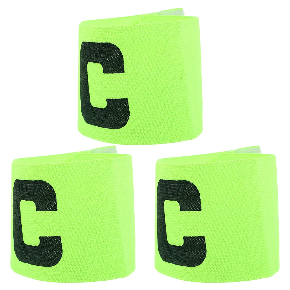 

3Pcs Soccer Captain Armband Adjustable Non-Slip Football Elastic Sleeve Bands Training Match Yellow Football Captain's Armbands