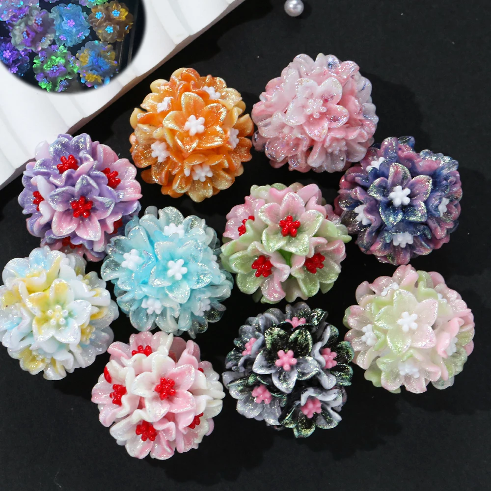 

Cordial Design 24*24MM 50Pcs DIY Fancy Beads/Luminous Effect/Hand Made/Flower Shape/Resin/Jewelry Findings & Components #19162