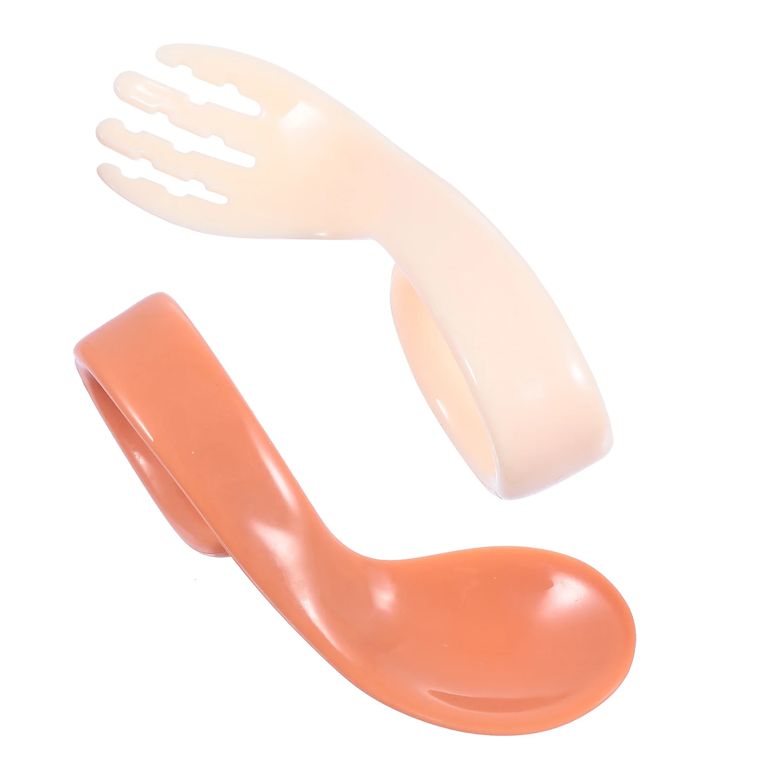 

1 Set Infant Feeding Spoon Fork Set Curved Design Short Handle For Toddlers Learning Tableware Utensils For Babies Milk