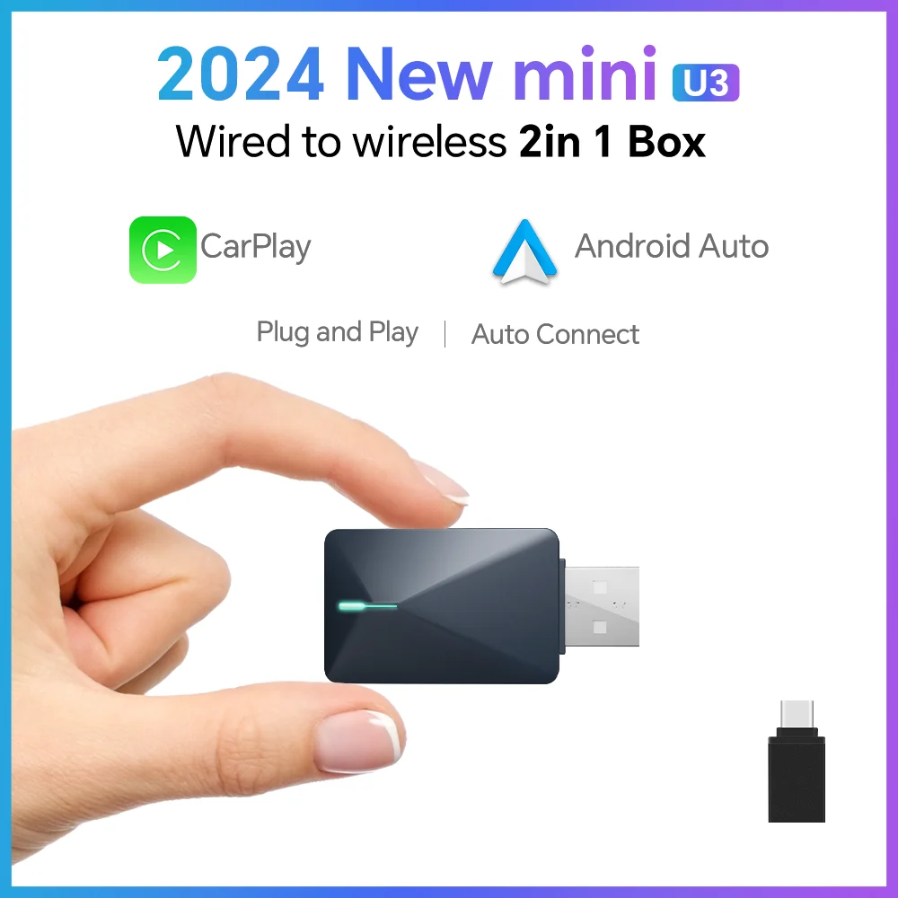 New Mini U3 smart box For Kia wireless carplay  Android Auto plug and play OTA online upgrade  Bluetooth WIFI Auto Connect 