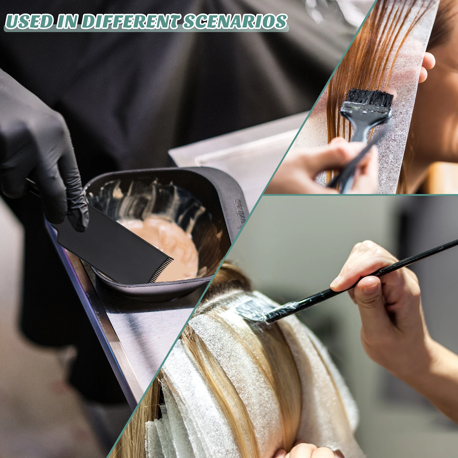 

6pcs Hair Dyeing Kit Color Brushes Highlight Plates Frosted Multi Dimensional Gradient Hair Coloring Tools Plastic