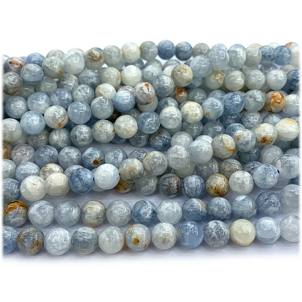 Veemake Natural Celestine Round Beads For Jewelry Making Stones Crystal Gemstones DIY Necklace Bracelets Earrings 08242