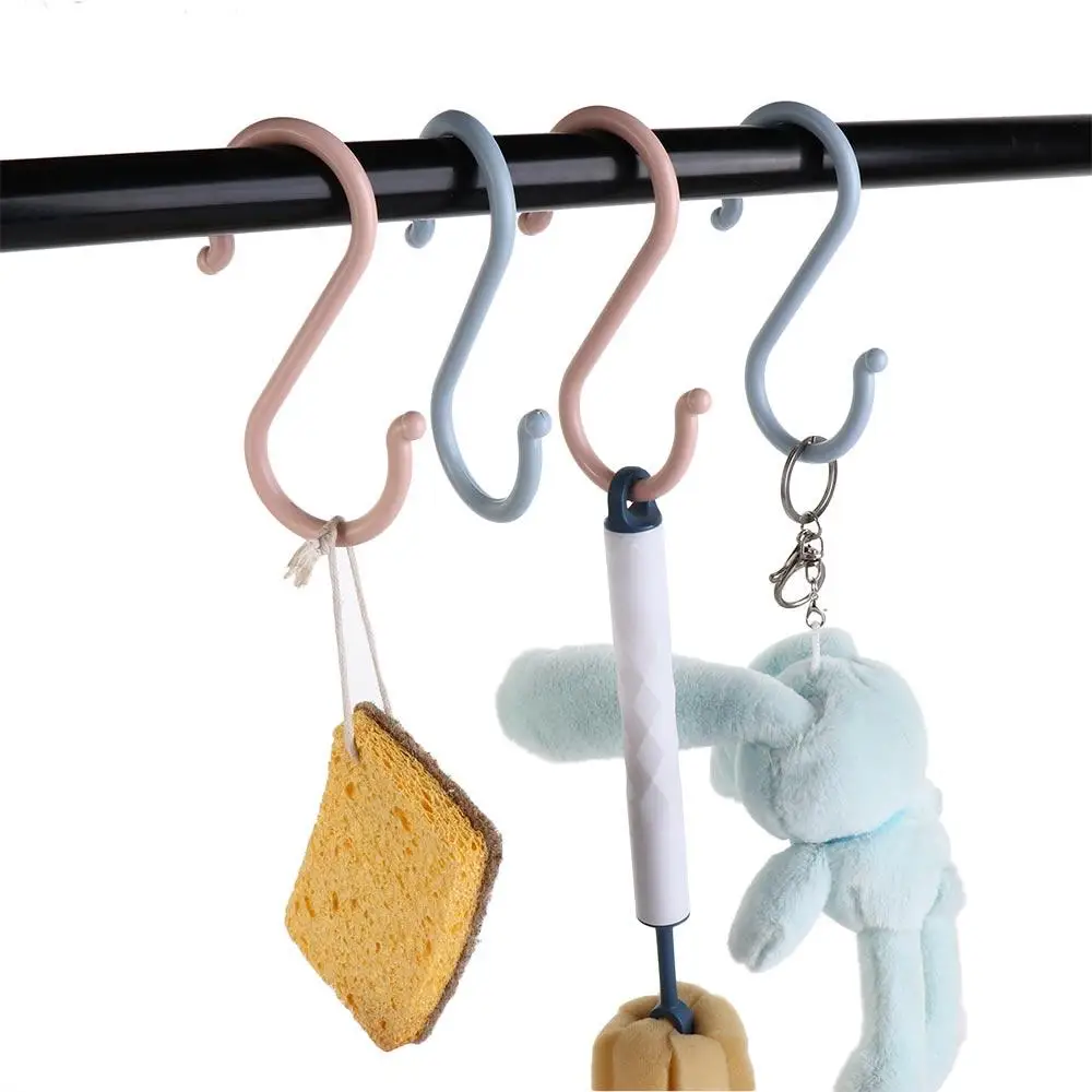 

Bathroom Kitchen Storage Rack Towel Hat Scarf Key Holder S-Shaped Hook Organizer Clothes Hanger