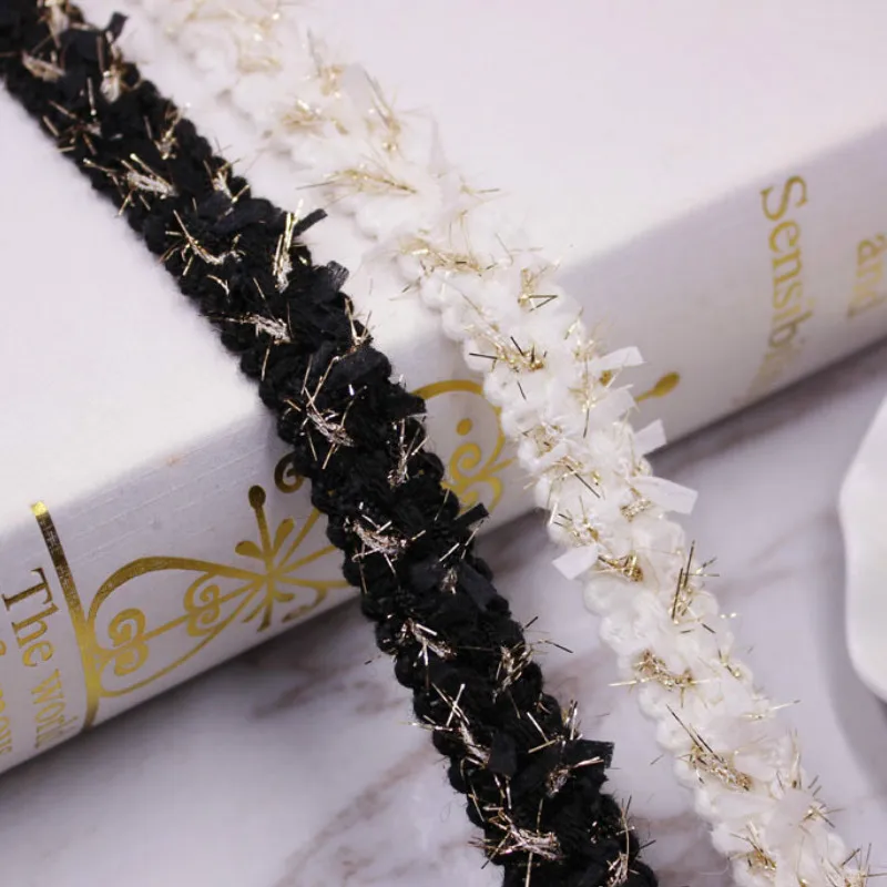 

10 yards Popular gold wire woven small fragrant ribbon DIY clothing accessories lace trim ribbon headwear bags decorative edge