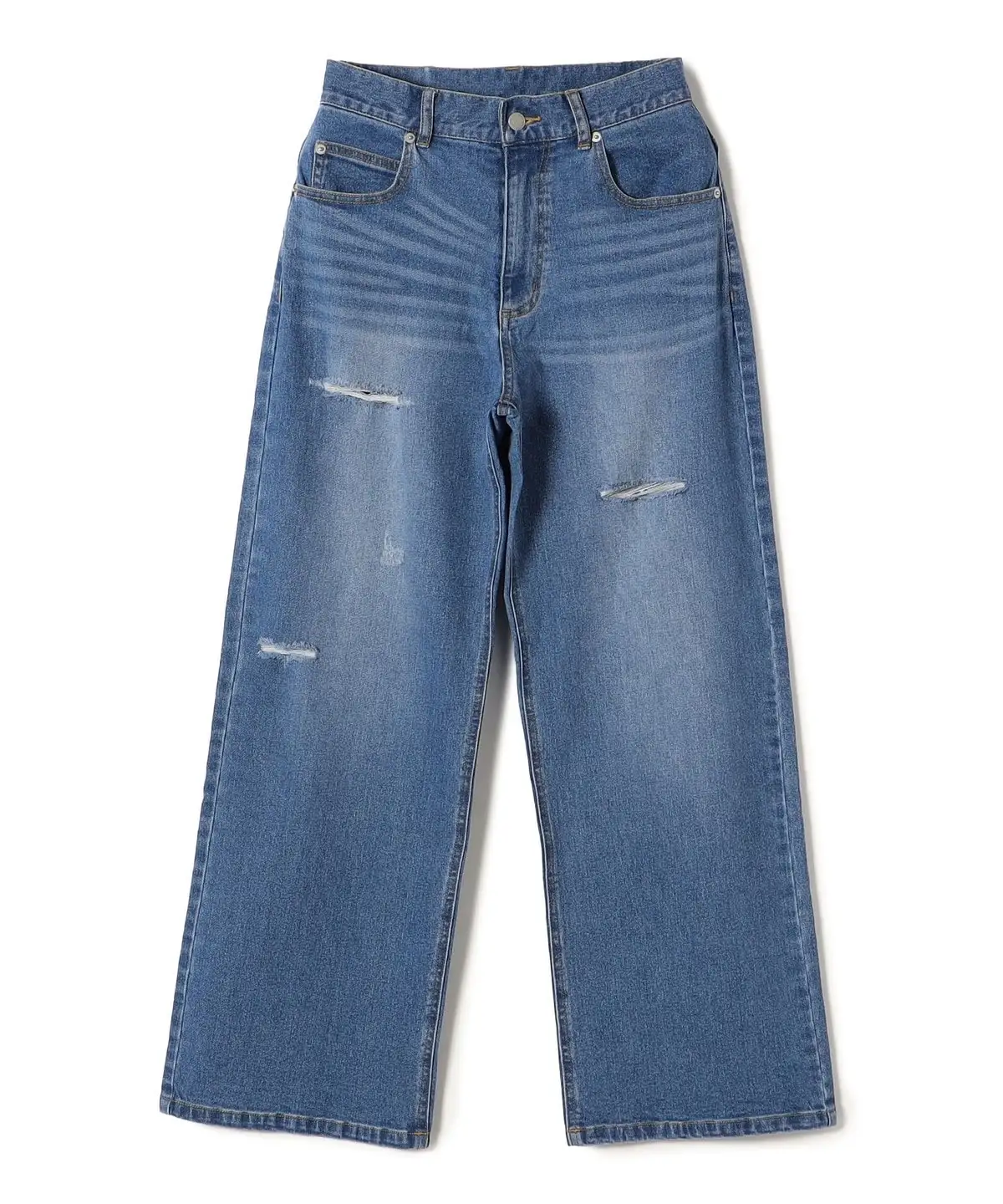 Jean en Denim extensible taille haute, jambe droite, décontracté, coupe ample, pantalon en Denim extensible en coton pour femmes