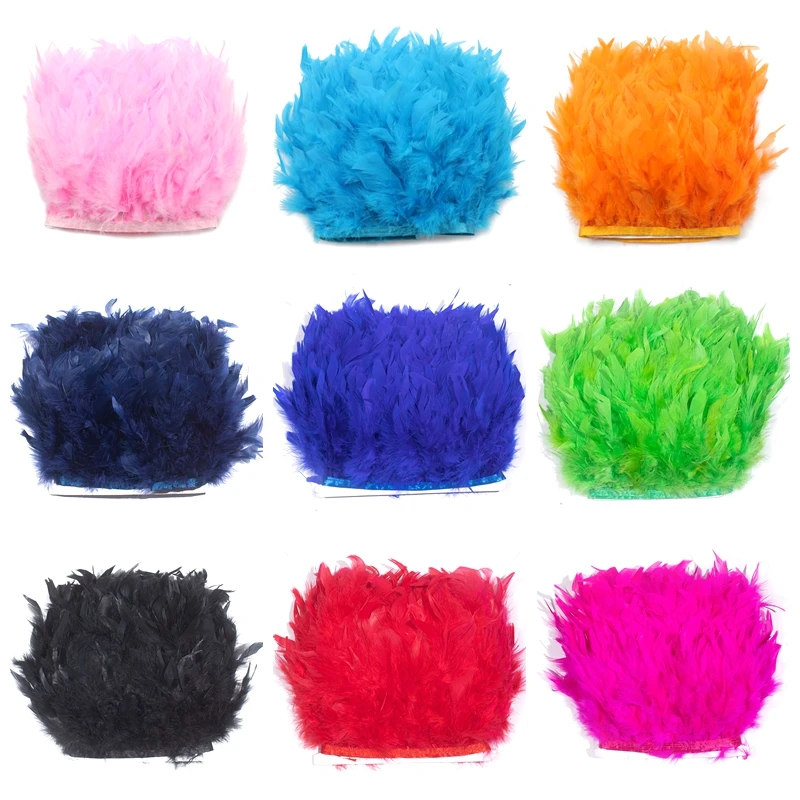 

5Meters Fluffy Turkey Feathers Trim Fringes for Clothes Ribbon Feather on Tape Wedding Decoration Mariage Handicraft Accessories