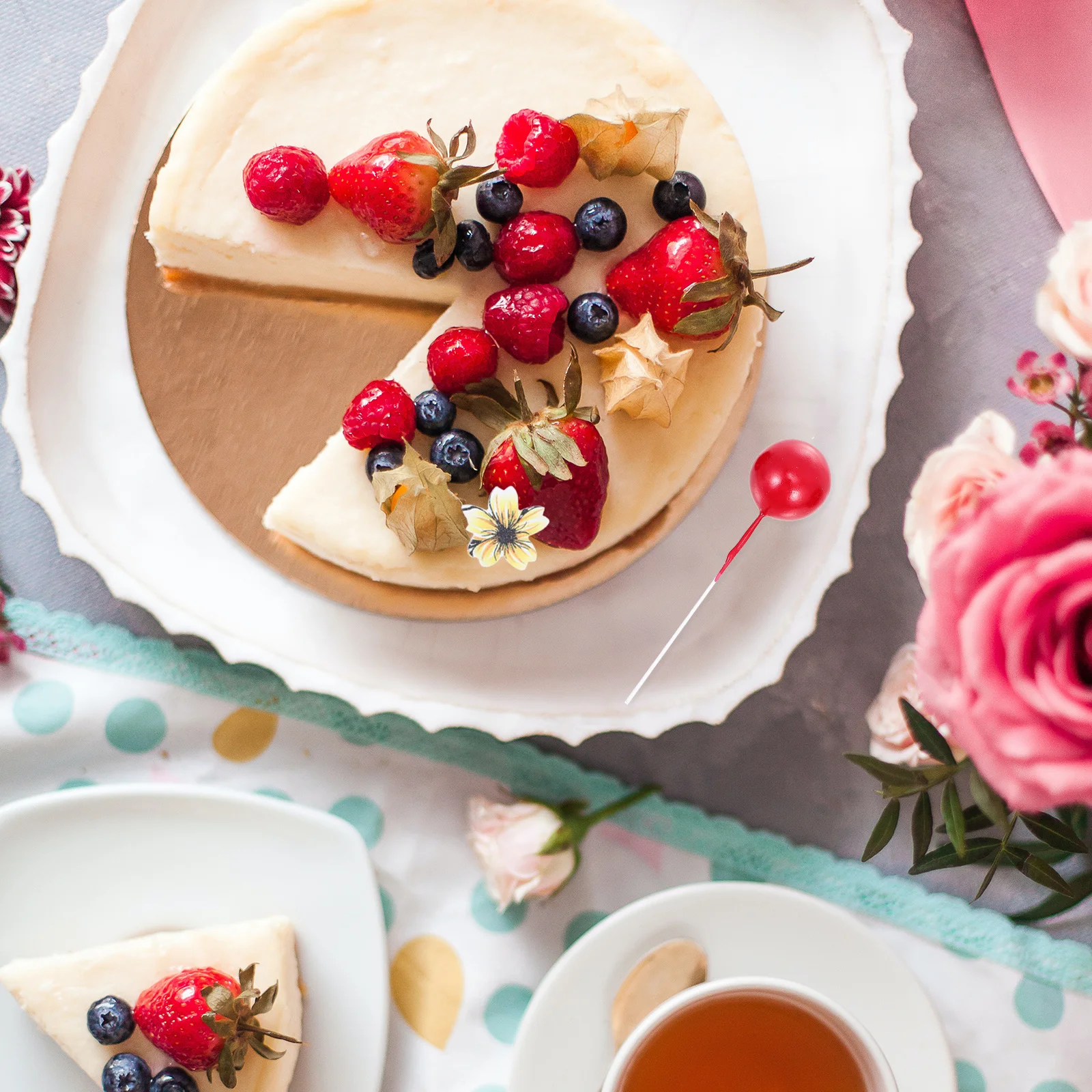 

40Pcs Adjustable Depth Cake Picks Dessert Inserting Adorns for Any Kind of Parties Festive Atmosphere Cake Picks