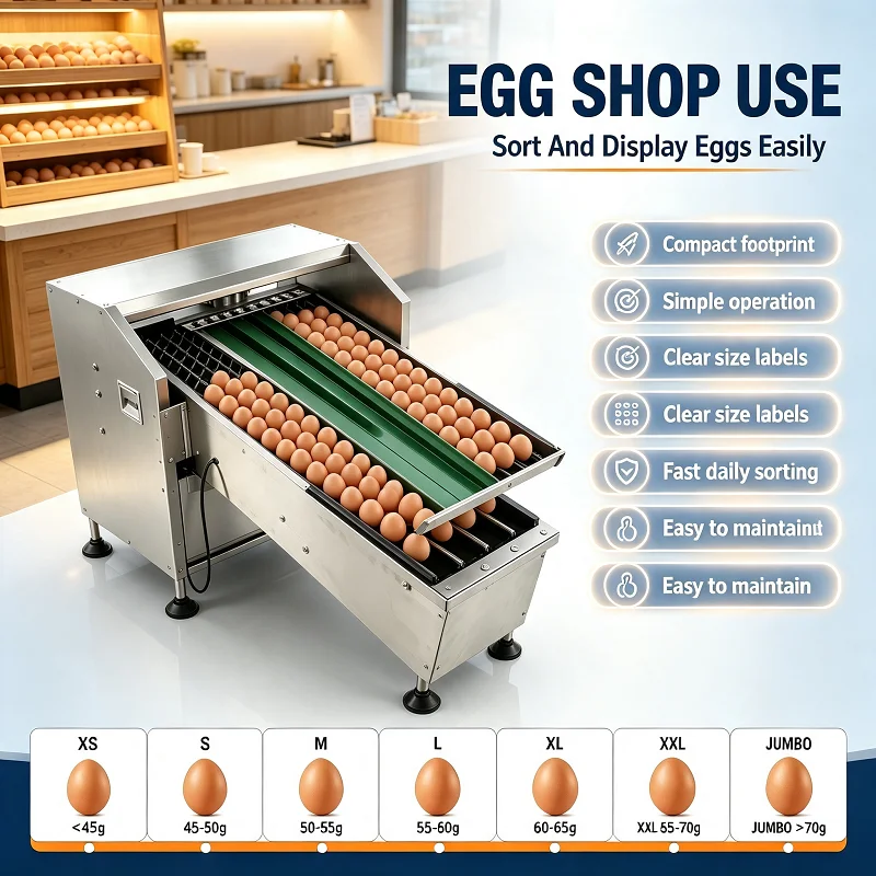 Food Grade Automatic Egg Sorter Weigher Machine 2000 Eggs/H Digital Scale Grader Customized for Poultry Farm