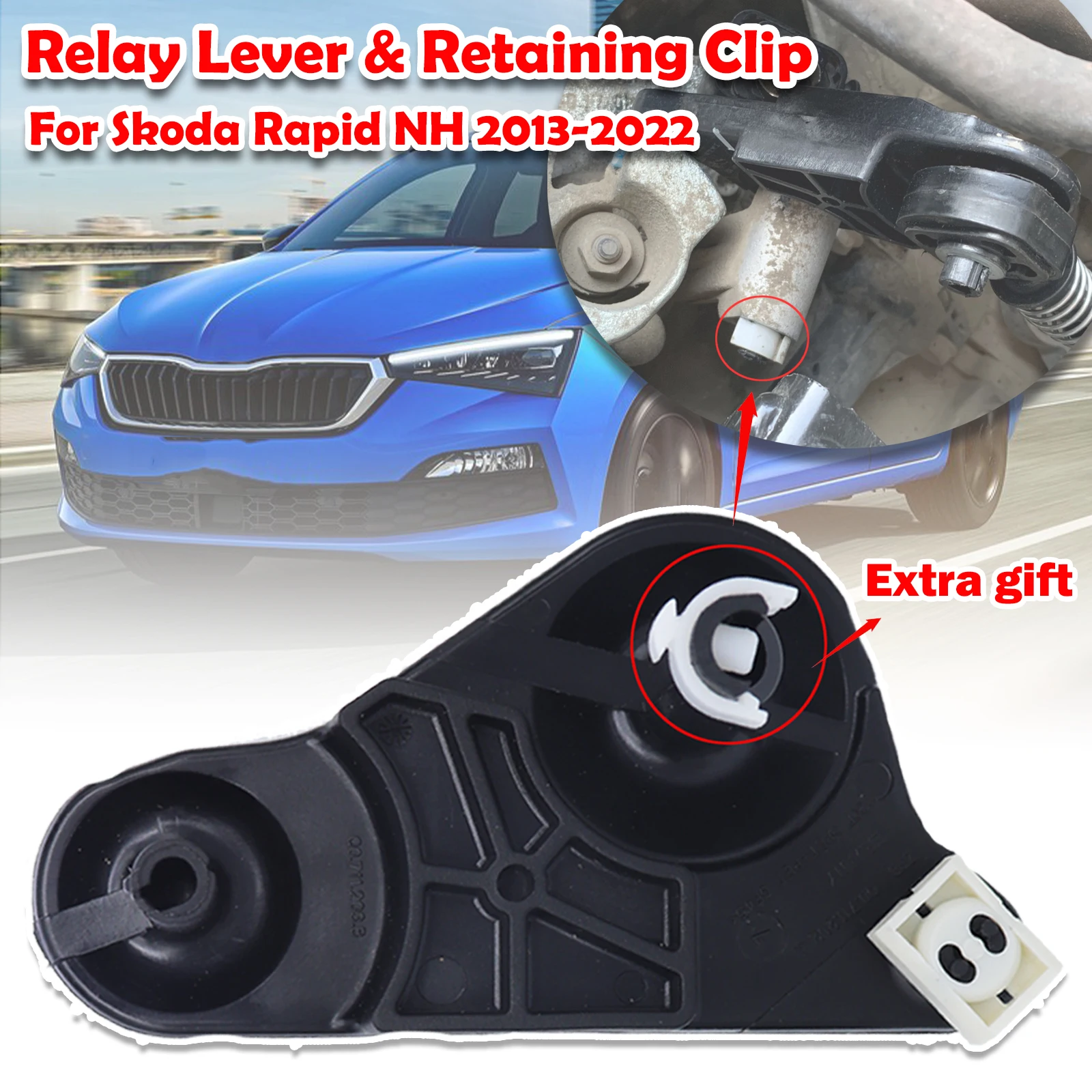 

For Skoda Rapid NH Relay Lever & Retaining Clip Manual Gearstick Shifter Selector Linkage End Bracket Replacement Part 2013-2022