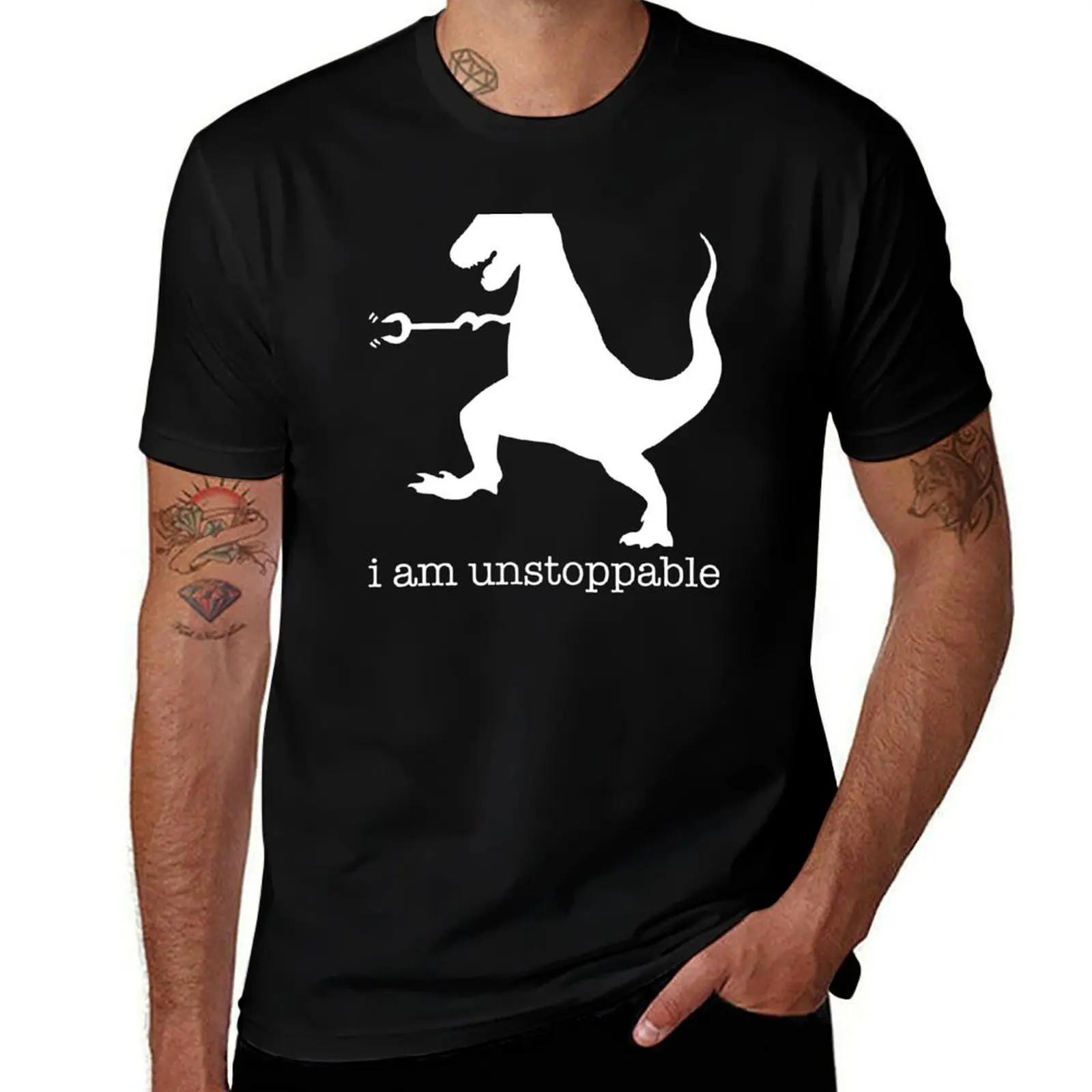 

T-Rex I Am Unstoppable T-Shirt t shirt man cotton t shirt for man 100 percent cotton T-Shirt