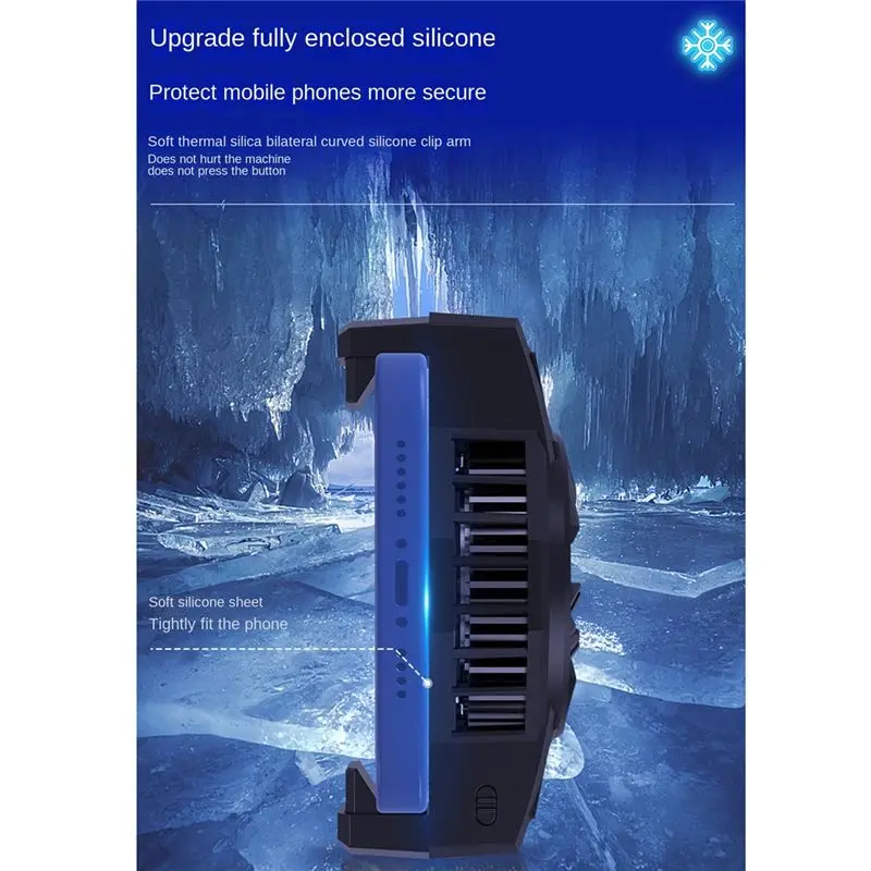 

(BAAY) S1 TEC Semiconductor Mobile Phone Radiator 10W 2800Mm² Portable RGB Fan All Metal Cooling for 68-93Mm Mobile Phone