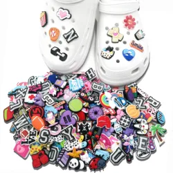 Random 10-200Pcs Shoe Charms , PVC Shoe Decorations Accessories for Christmas, Birthday, Party, Gift Shoes Pins for Men Women