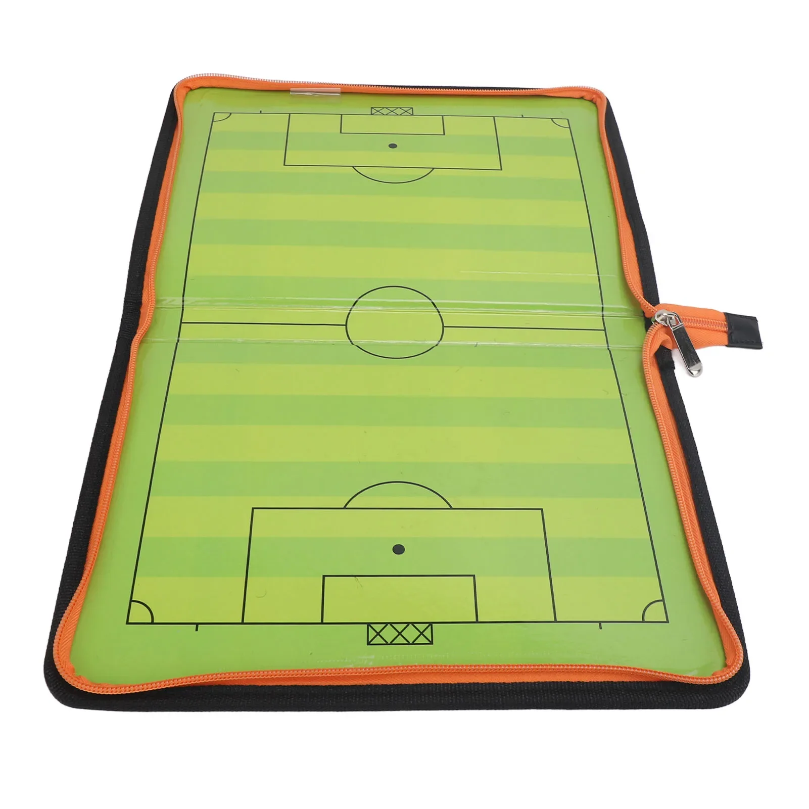 Tablero de entrenamiento de fútbol, tablero de entrenador de fútbol plegable con cierre de cremallera magnética de borrado en seco con rotulador para entrenadores