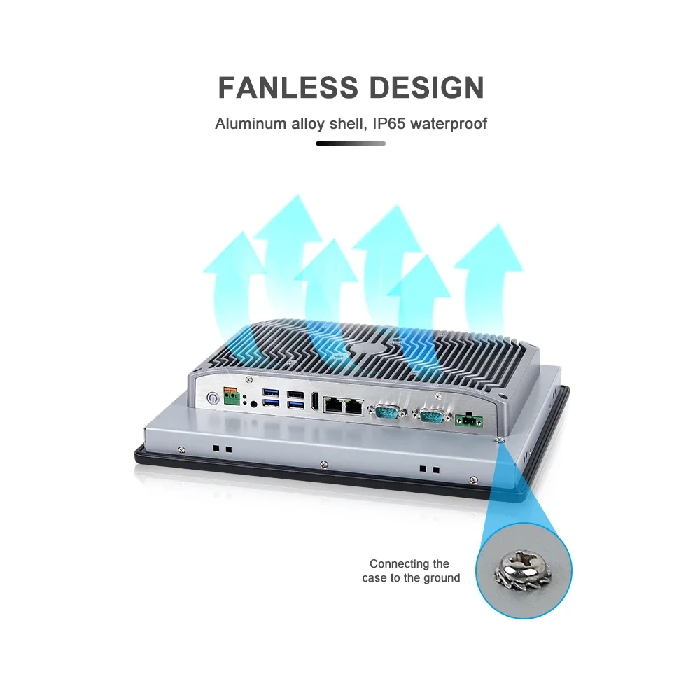 10 12 15 17 19 Inch RS485/RS232 8th I3-8145U Embedded Wall Mounted Capacitive Touch Screen All In One Industrial Touch Panel Pc