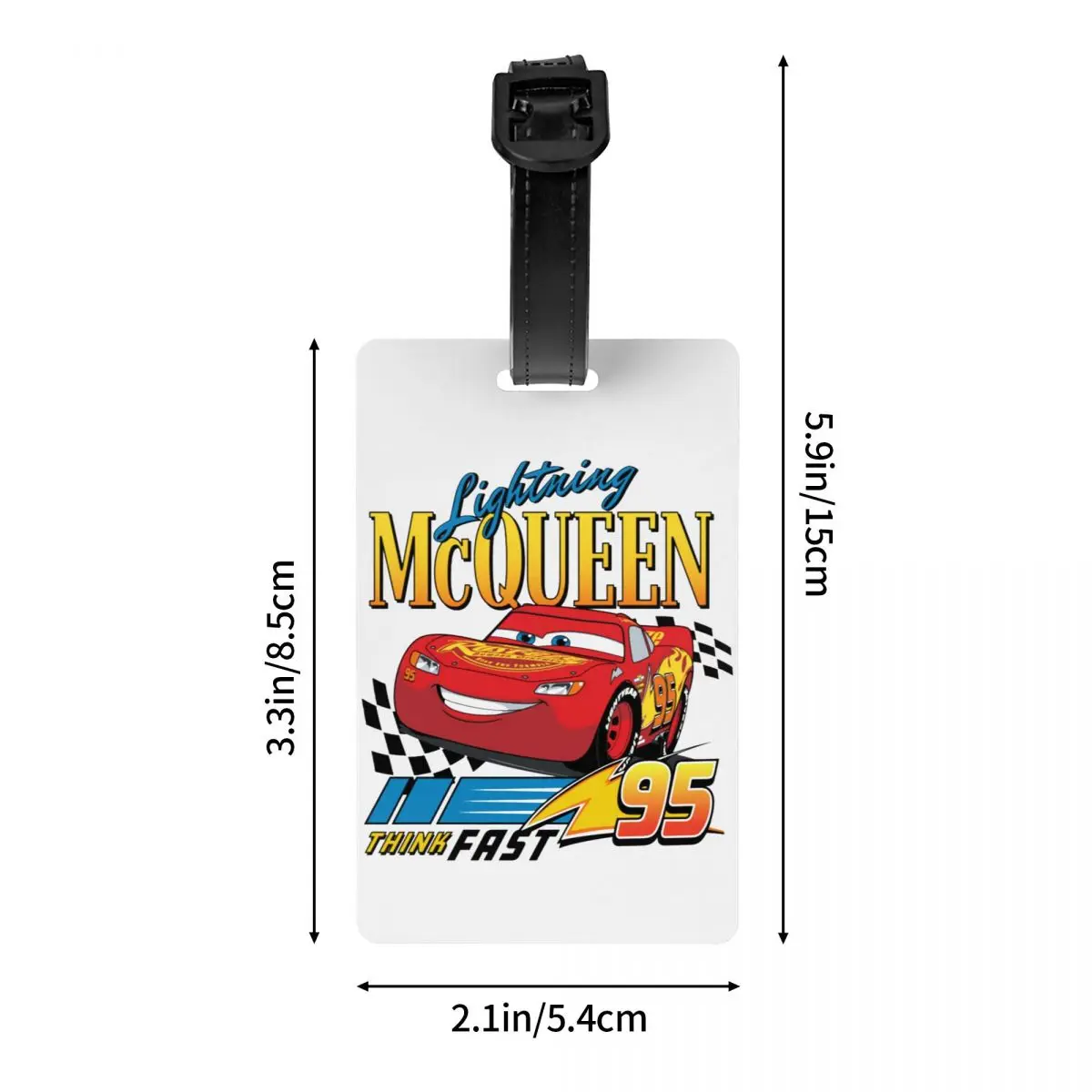 Rains-Étiquette de bagage McQueen Cartoon, étiquette de bagage, couverture de confidentialité, carte d'identité nominative