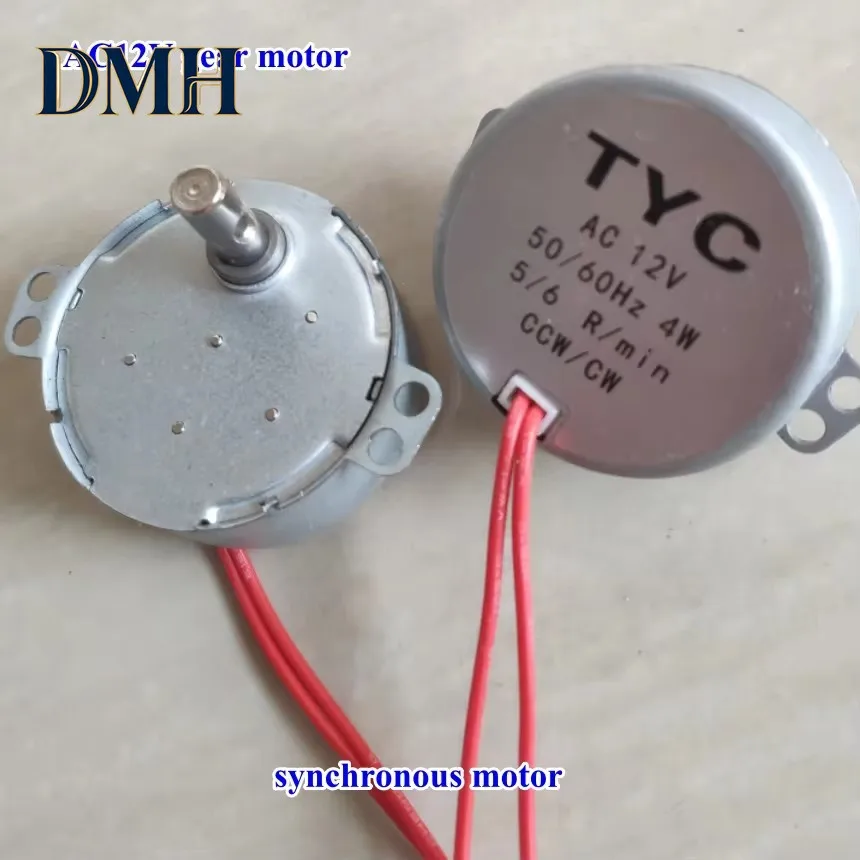 Motor síncrono de imán permanente TYC-50 AC 12V 24V 5/6RPM 60/70RPM, diámetro del eje 7mm, 4W, CW/CCW, para ventilador de refrigeración