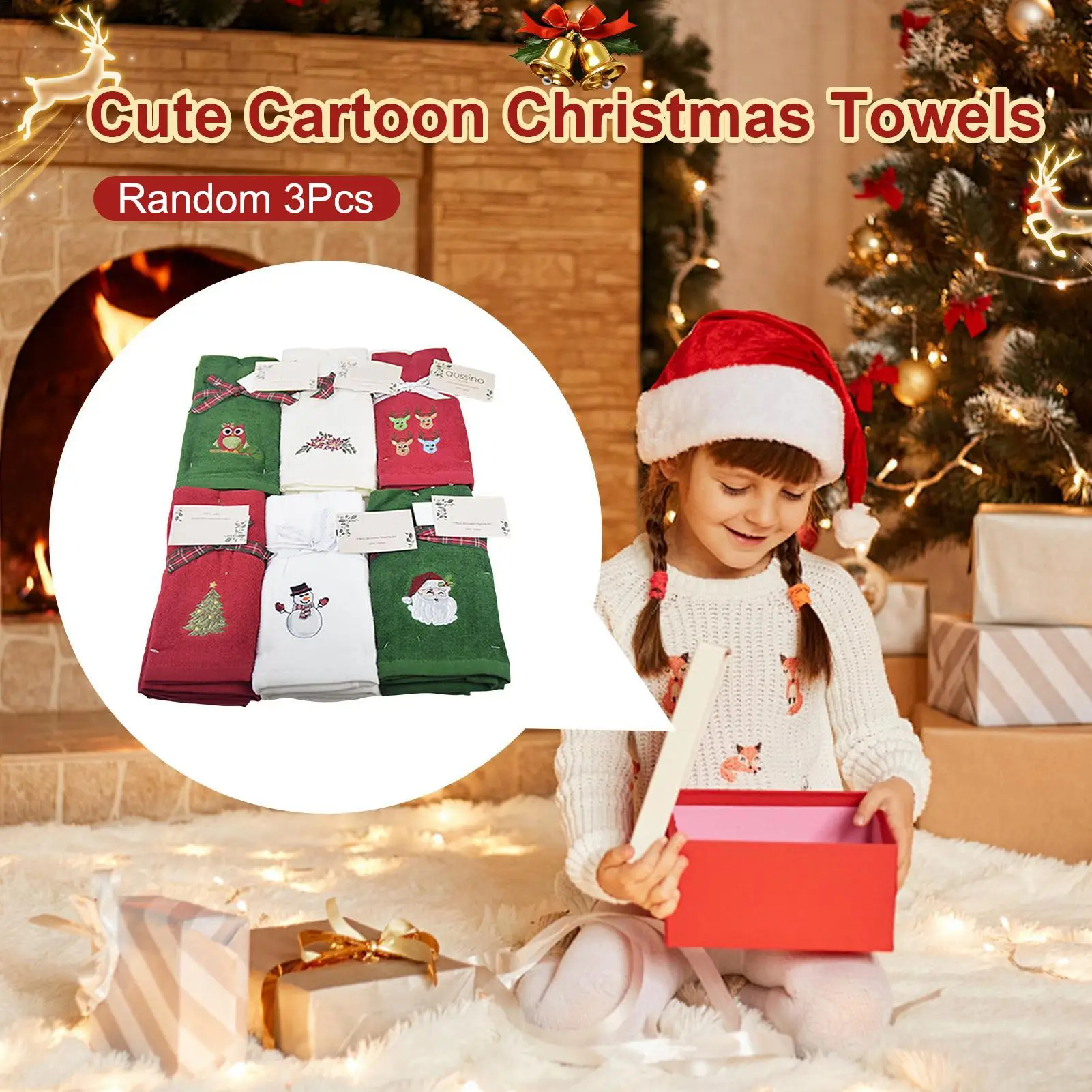 Christmas Hand Towels 3 Pieces Skin Friendly Cotton Handkerchief Winter Snowman Hand Towel For Beach Trips Hiking Gardening