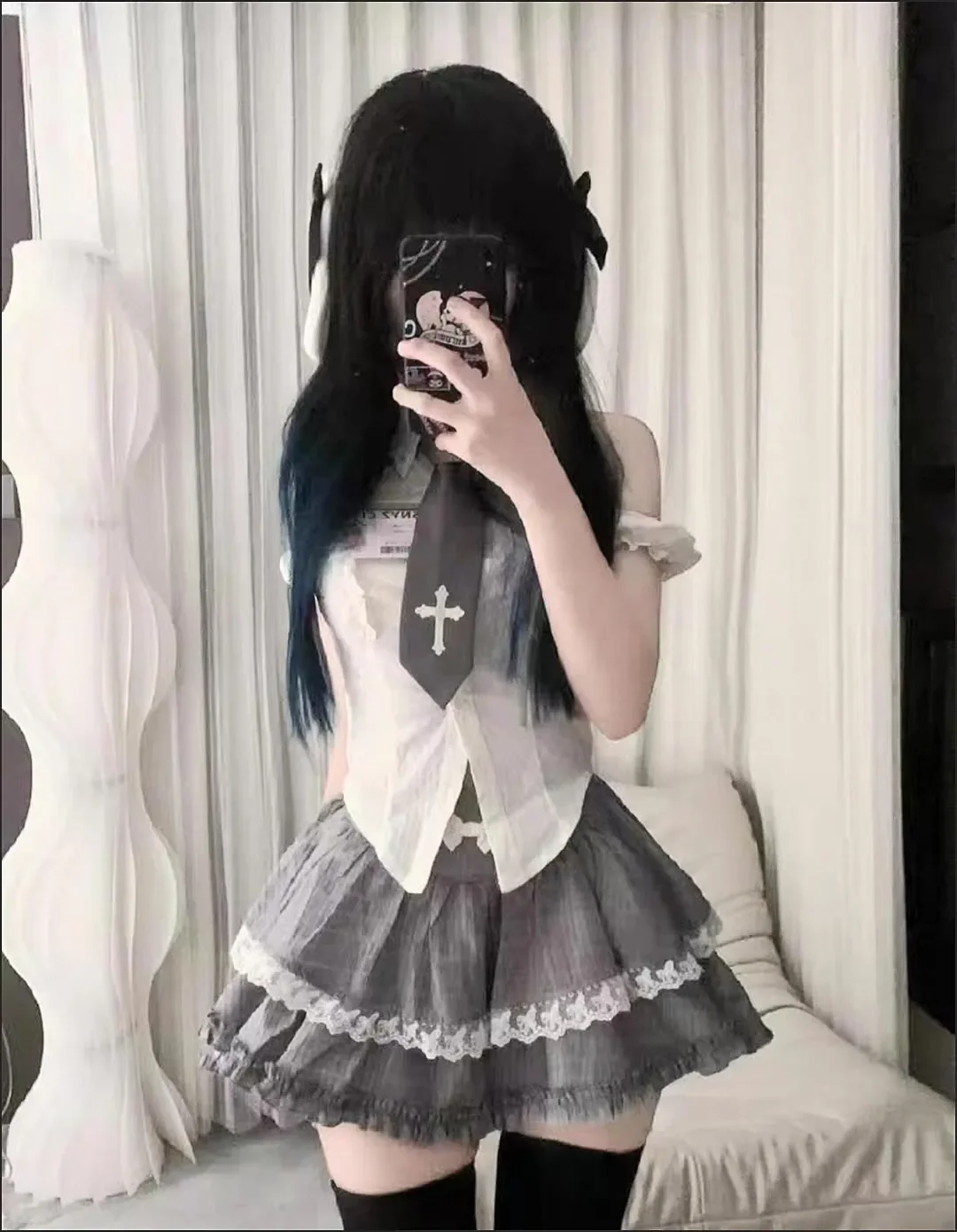 

Симпатичная униформа JK в консервативном стиле, рубашка с короткими рукавами + кружевная мини-юбка с высокой талией, комплекты из 2 предметов, женские наряды, костюмы Y2k