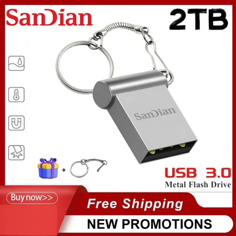 2Tb Mini Usb Flash Drive High-Speed Pen Drive 256Gb 512Gb Waterdicht U Disk Key Ringen Kan Worden Bevestigd Memoria Usb3.0 Pendrive