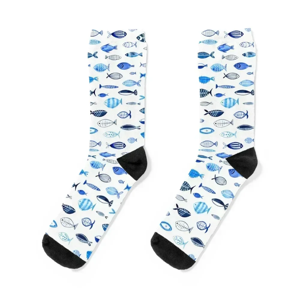 

Watercolor fishes Socks fashionable hiking winter Christmas Men's Socks Luxury Women's