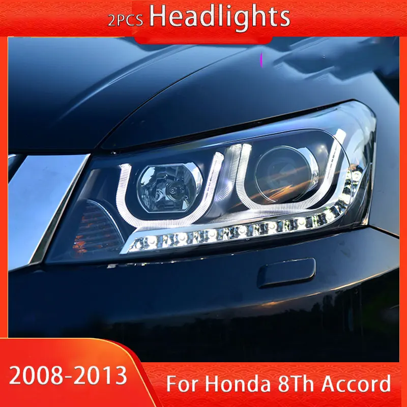 

Стайлинг автомобиля для Honda Accord 8th 2008-2013 гг., фары, светодиодные фары DRL, светодиодные линзы, фары HID, ксеноновые ходовые фары
