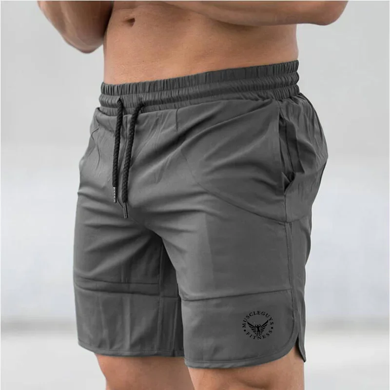 

New Brand Summer Patchwork Quick Drying Men's Gyms Sports Bodybuilding Fitness Men Letter Printed Slim Fit Sportswear Shorts
