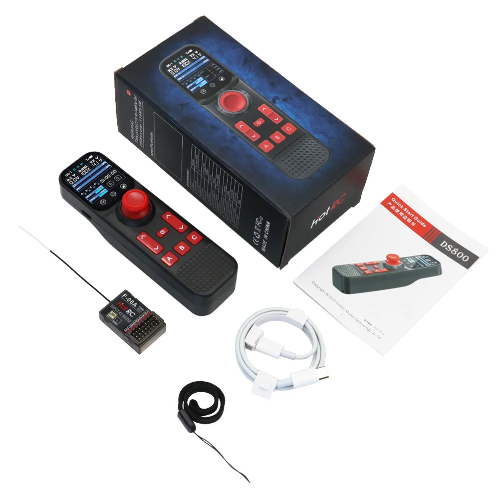 Hotrc Hot RC DS800 DS 800 2 Inch Color Touch Screen 8CH 2.4GHz Radio System Transmitter Remote Control for RC Car Trawler Boat
