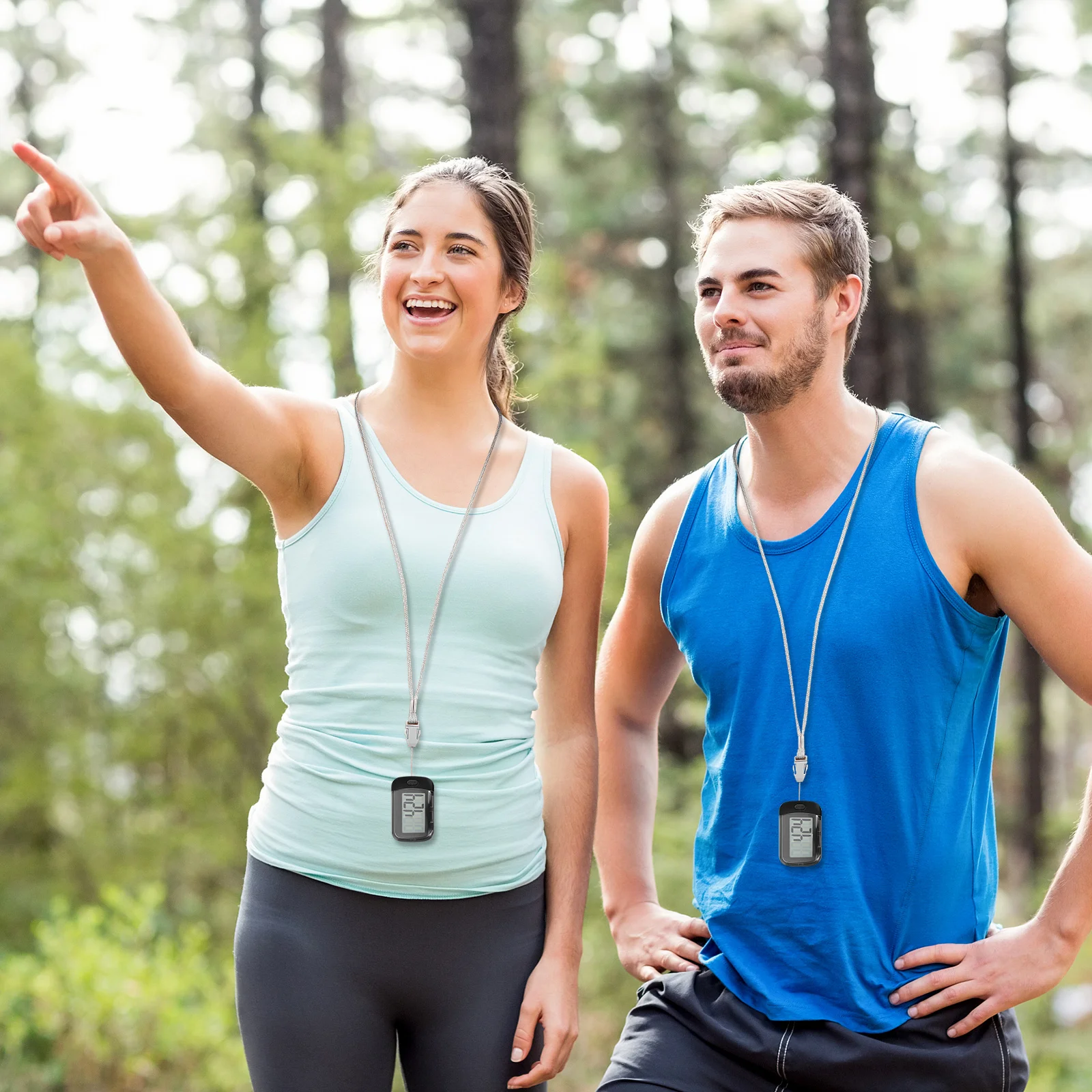 

Walking Pedometer Clip On With Lanyard Steps Miles Tracker 3D Fitness Activity Monitor Portable Step Counter For Seniors