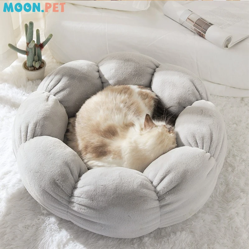 Unique Flower-Shaped Cat Nest Comfortable Sleep Autumn and Winter Dog Nest Closed Cat Nest Winter Warm Pet Supplies