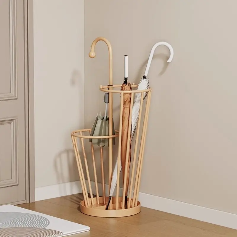 Umbrella Storage Rack Large Capacity Commercial Iron Umbrella Bucket Household Floor-Standing Creative Door Umbrella Storage