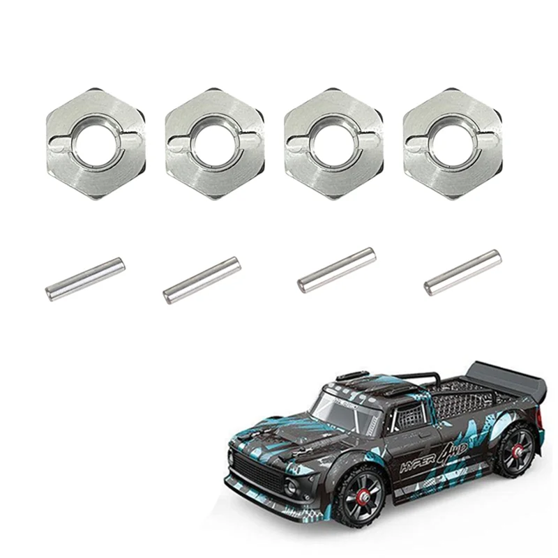 Adaptador de cubo hexagonal de rueda de Metal, 4 Uds., 12mm, para Go H16 16207 16208 16209 16210 14301 14302 RC, piezas de mejora de coche