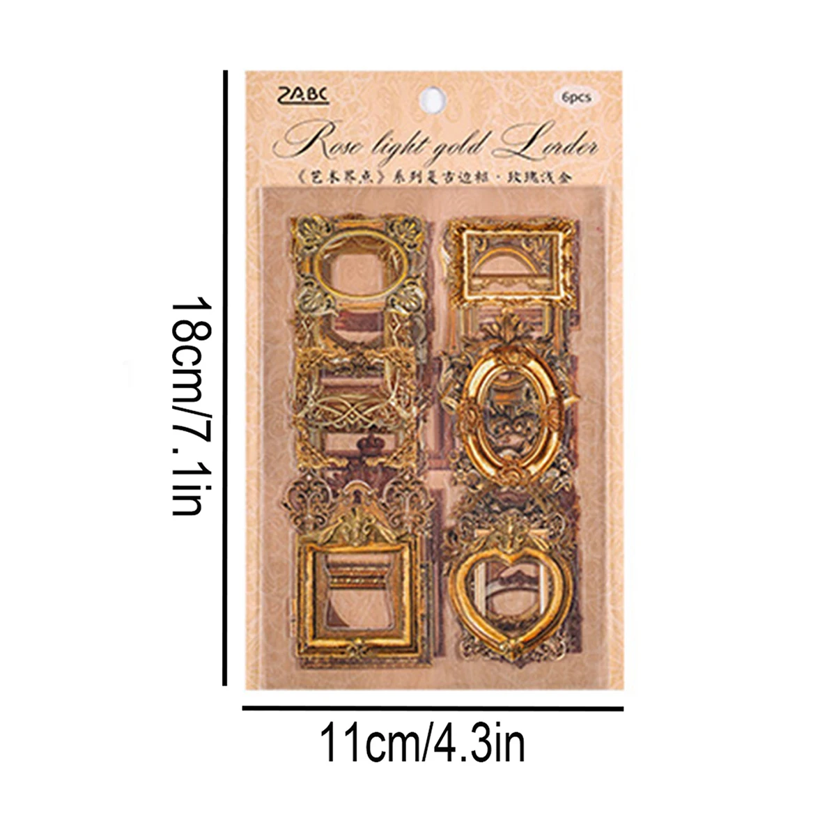 6 pcs/set vintage border pattern stickers per pack, suitable for scrapbooking and album decoration materials
