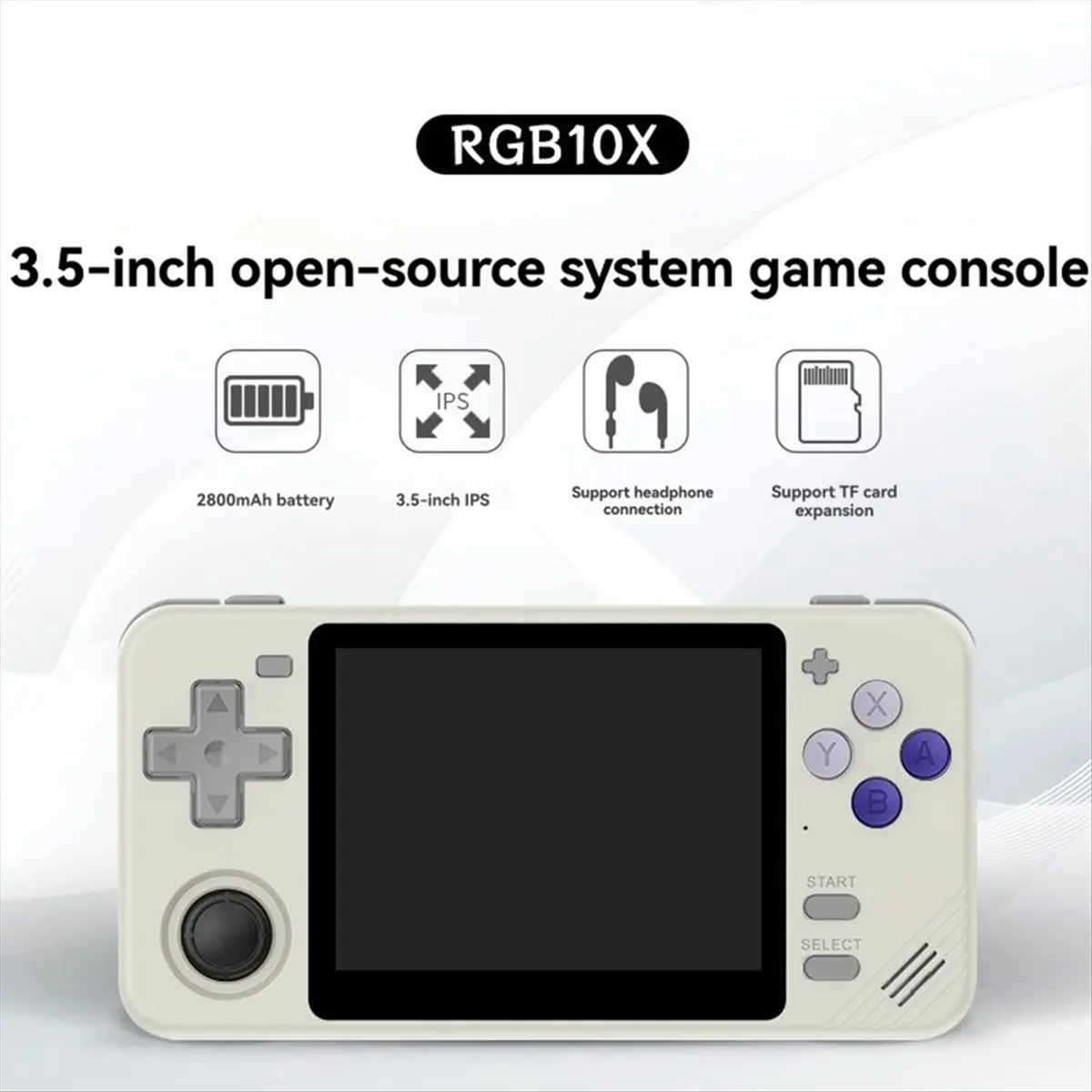 ♠Summer sale♥♦☹ RGB10X Retro Handheld Game Console 3.5inch IPS Screen Arkos Video Game Consoles Supports Multiple Emulators Game