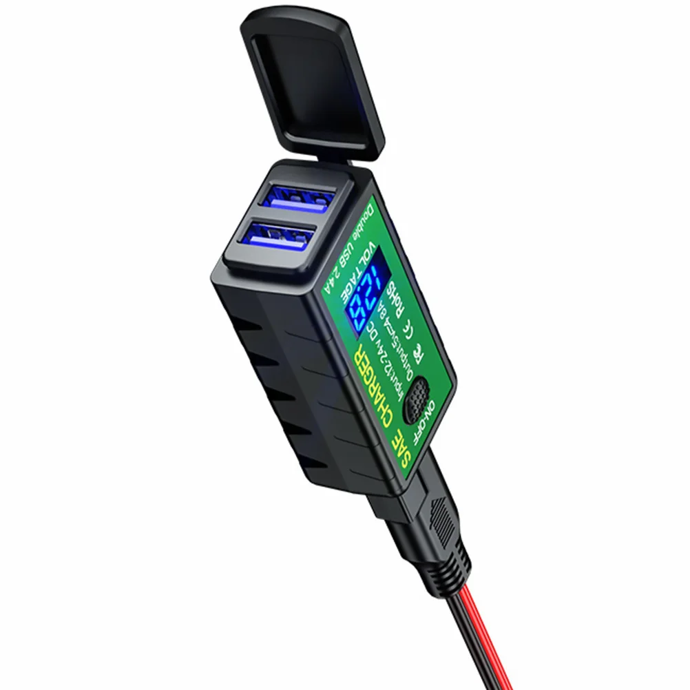 

1Pcs Motorcycle USB Dual USB 4.8a High Quality PP Material Dual Phone Charging Device Outdoor Motorbike Power Supply
