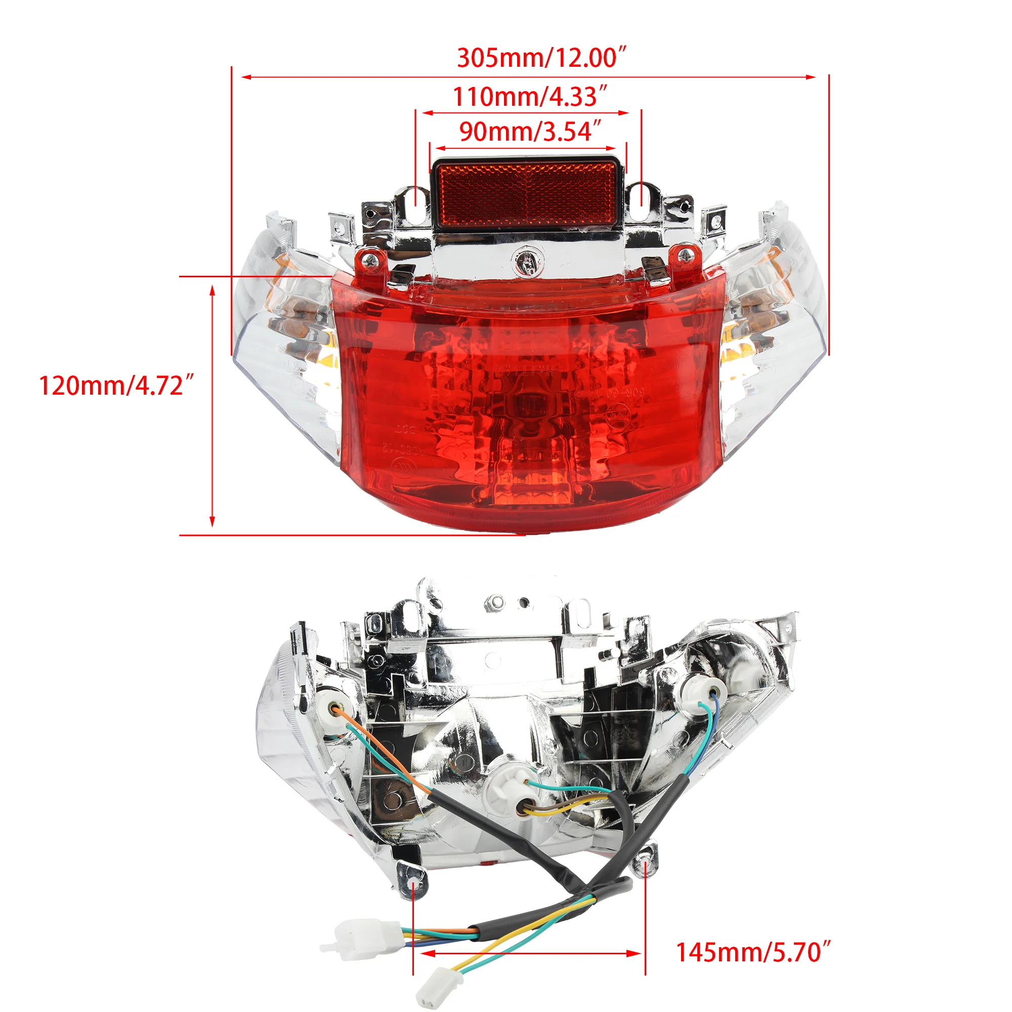 Motorcycle Tail Light Turn Signal Light Lamp for CHINESE TAOTAO SUNNY GY6 Engine 49cc 50cc Scooter Brake Light Modified Parts view 6