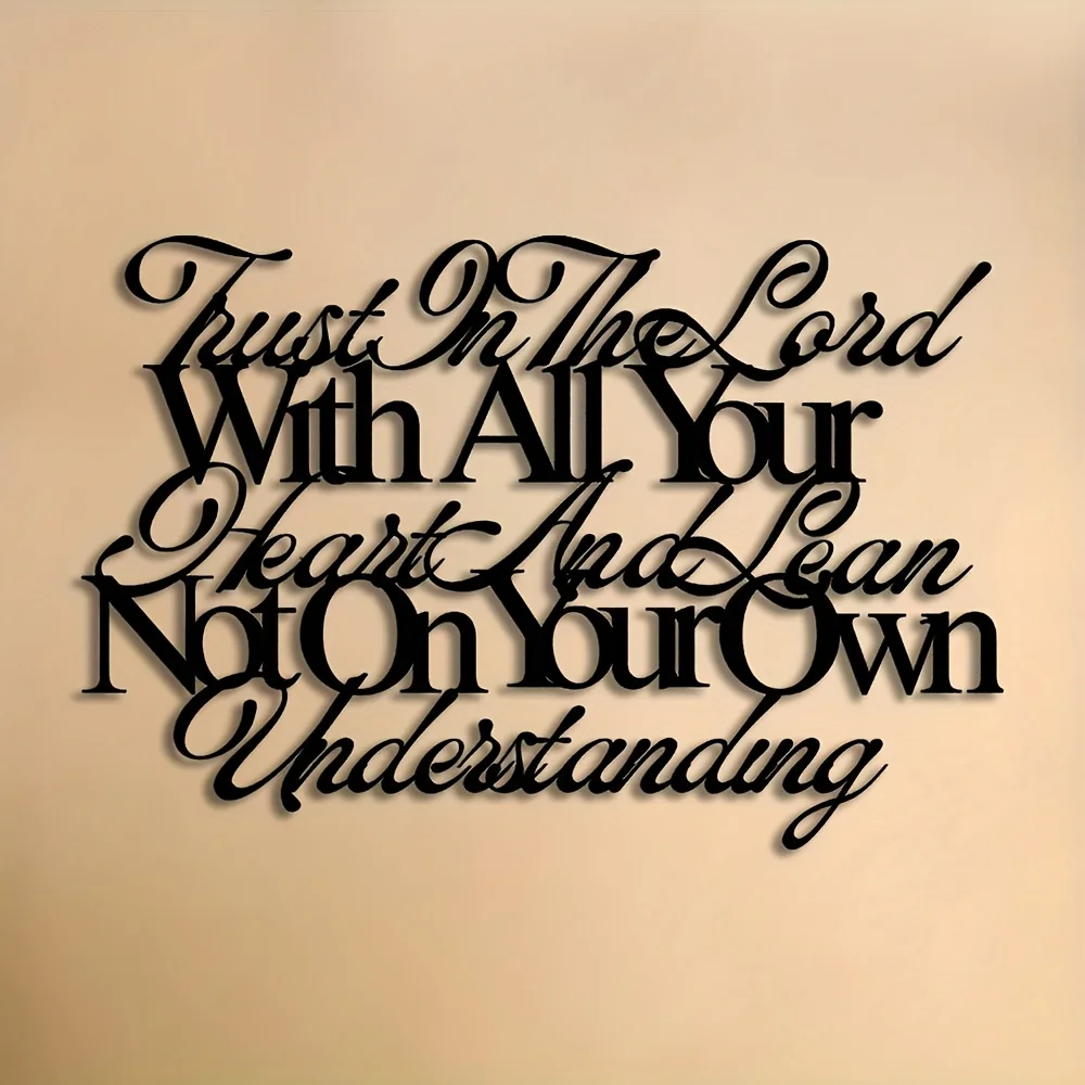 CIFBUY Metal Wall Art Wholeheartedly Believe In God Faith Sign Home Decor Living Room Bedroom Farmhouse Hanging Gift