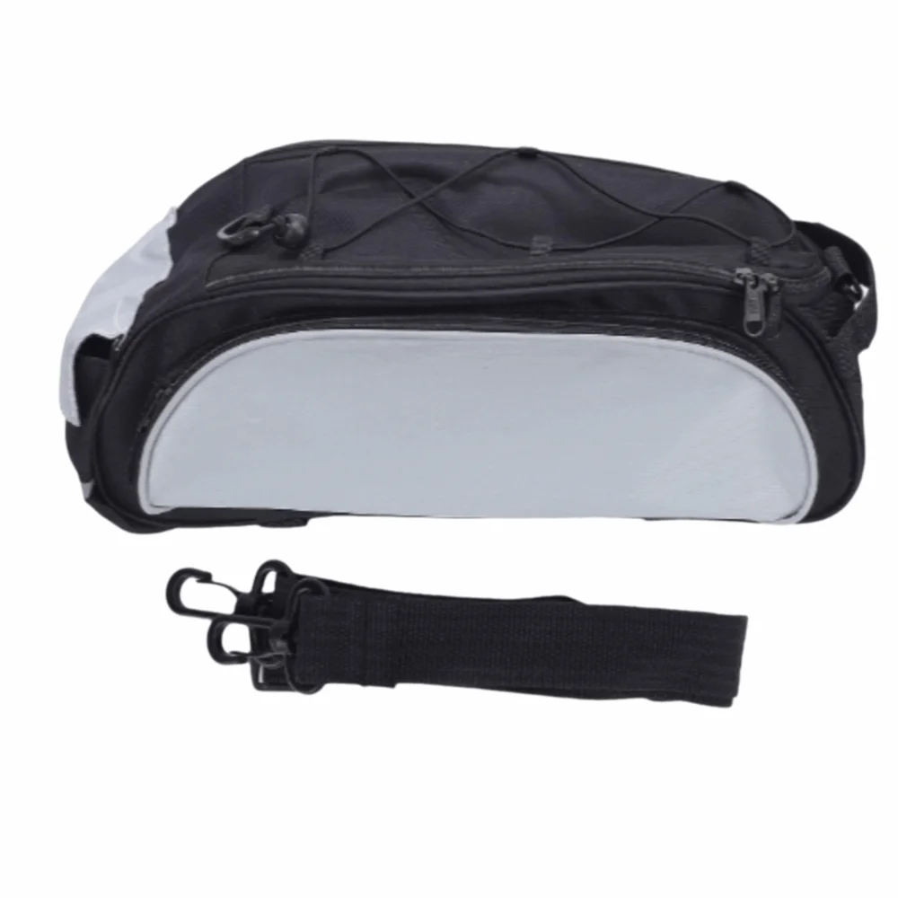 600D Polyester Bike Rear Rack Bag Quick Release with Shoulder Strap Bike Trunk Bag Detachable Reflective Cycling Storage Bag