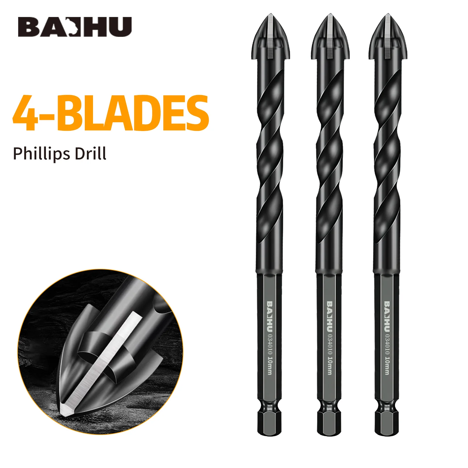 

Drill Bit Cross Tips Drill Bits 6/8/10/12mm Cross Type Tungsten Steel Alloy for Masonry Concrete Rock Stone Drilling Bits