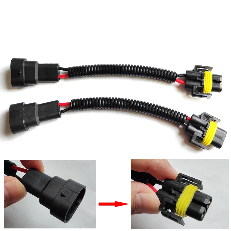 2 sztuk 9005 9006 wtyk męski na H8 H11 gniazdo żeńskie konwersja złącze wiązki przewodów samochodowe przeciwmgielne/kabel adaptera reflektorów