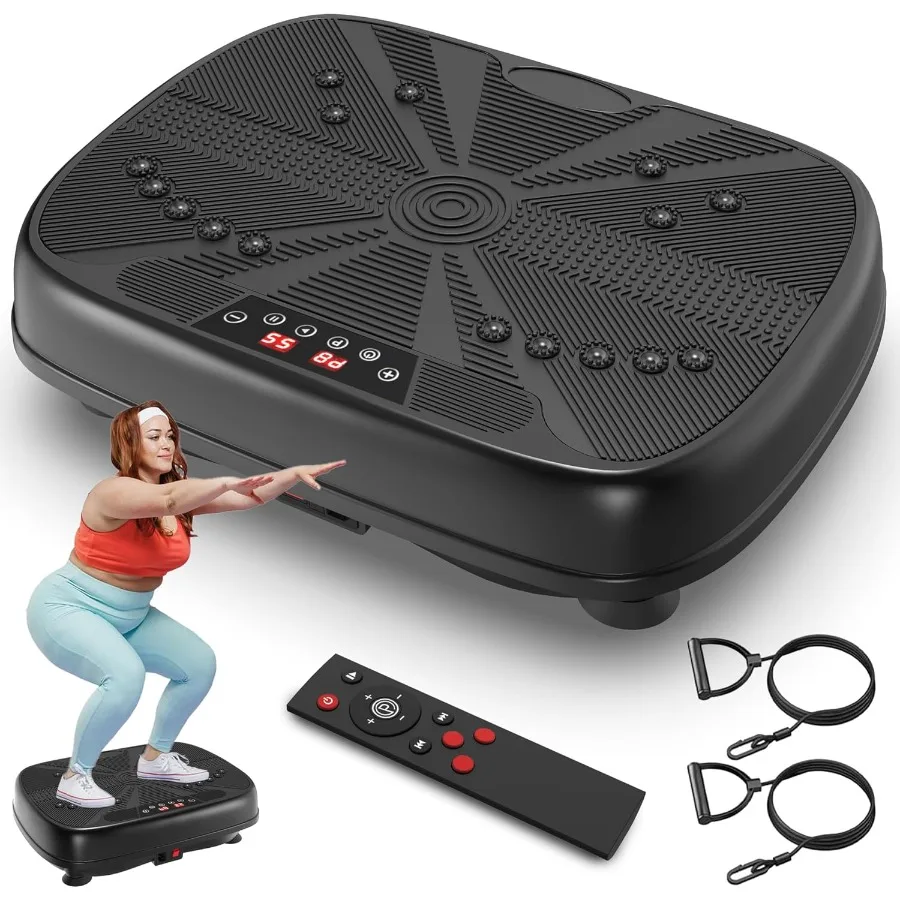آلة تمرين منصة اللياقة البدنية ذات لوحة الاهتزاز لصالة الألعاب الرياضية المنزلية جهاز تمرين اهتزاز كامل الجسم مع تقنية اهتزاز الاهتزاز